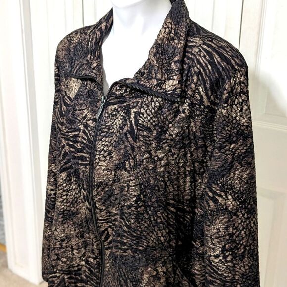 NWOT JM Collection Animal Print Zip Up Jacket Drawstring Bottom - Picture 11 of 13